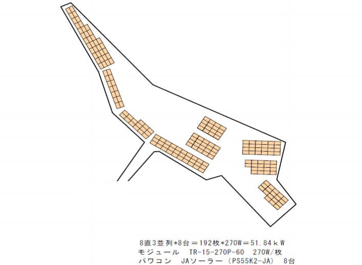 【24円】低圧51.84kW　出力抑制なし　岐阜県土岐市　配置図