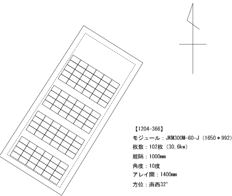 【24円】低圧30.6kW 利回り10%以上 出力抑制なし 群馬県前橋市4 パネル設置図