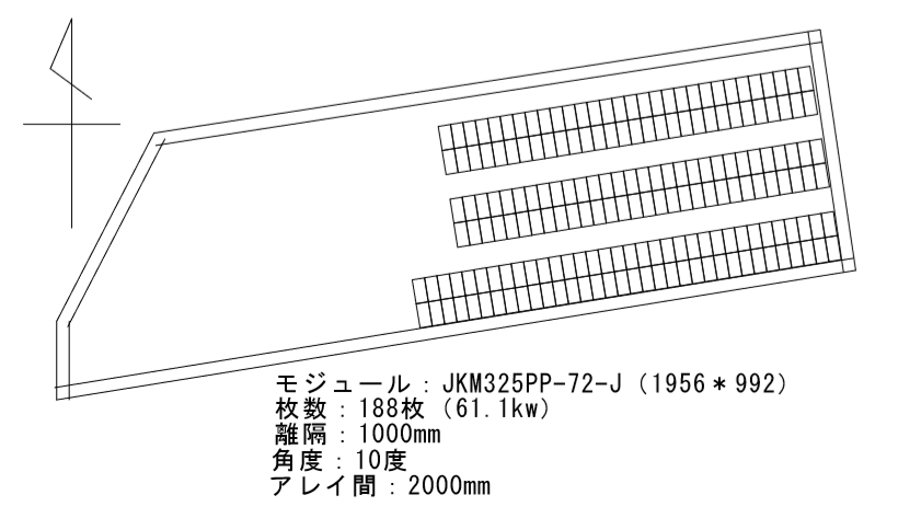 【18円】低圧61.1kW 利回り10%以上 年収入約135万円 群馬県桐生市21 パネル設置図