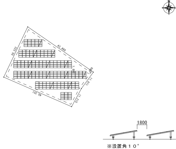 【18円】過積載87.12kW 年収入約194万円 利回り10% 千葉県市原市高坂 パネルレイアウト