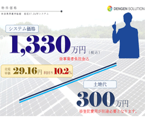 【27円】過積載70.2kw ジャックス可 秋田県北秋田郡土地付き分譲太陽光発電物件